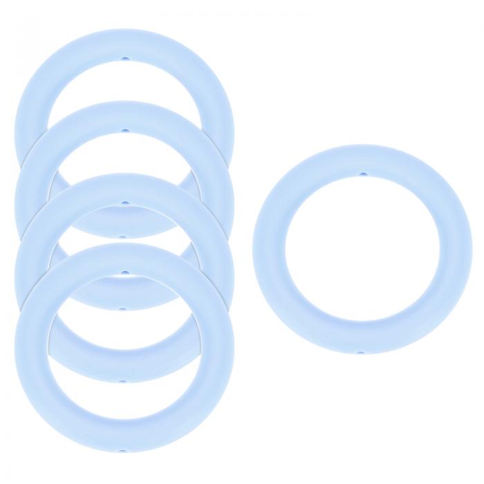 5個 シリコンビーズリング 65mm 丸いシリコンビーズループバルクフォーカルビーズ 2つ 穴付きシリコン..