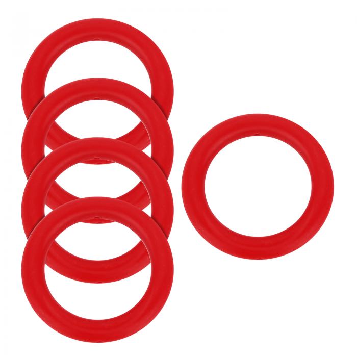 5個 シリコンビーズリング 65mm 丸いシリコンビーズループバルクフォーカルビーズ 2つ 穴付きシリコン..