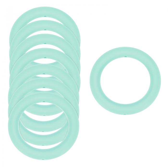 9個 シリコンビーズリング 65mm 丸いシリコンビーズループバルクフォーカルビーズ 2つ 穴付きシリコン..