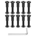 10セットのねじポスト メスM6x30mm炭素鋼ねじリベット メスM6x15mm六角ドライブバインディングねじベルトバックルバインディングボルトレザーファスナー...