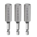 3個 H12.0 ヘックスヘッド ドリルビット レンチ 12mm メトリック フラット チップ 1/4