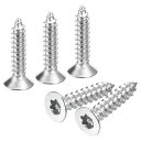 平らなカウンターシンクヘッドトルクスねじ 60個M5 x 25mm 304ステンレス鋼防盗シートメタルねじ ビットT25付き 木材 機械産業用防止(シルバー)