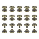 30パック真鍮シカゴスクリュー 4x10mmフラットヘッドスクリューバックバインディングポストネイルスタッドリベット DIYレザークラフトベルトストラップブロン...