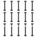 30パック真鍮シカゴスクリュー 30x8mmフラットヘッドスクリューバックバインディングポストネイルスタッドリベットファスナー DIYレザークラフトベルトストラップ黒色