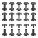 30パック真鍮シカゴスクリュー 10x10mmフラットヘッドスクリューバックバインディングポストネイルスタッドリベット DIYレザークラフトベルトストラップ用 ...
