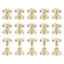 25パック真鍮シカゴスクリュー 5x10mmフラットヘッドスクリューバックバインディングポストネイルスタッドリベット DIYレザークラフトベルトストラップ用 真...