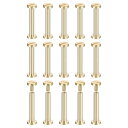 25パック真鍮シカゴスクリュー 25x8mmフラットヘッドスクリューバックバインディングポストネイルスタッドリベット DIYレザークラフトベルトストラップ用 真...