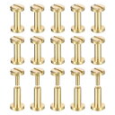 25パック真鍮シカゴスクリュー 8x6mmフラットヘッドスクリューバックバインディングポストネイルスタッドリベット DIYレザークラフトベルトストラップ用 真鍮...