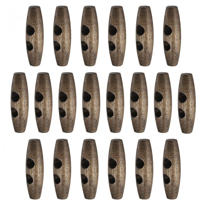 20個の木製トグルボタン40mm / 1.6