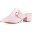 Allegra K ミュール サンダル ローファー ポインテッドトゥ 前ふさがり つま先あり かかとなし レディース ピンク 26.0cm(4)
