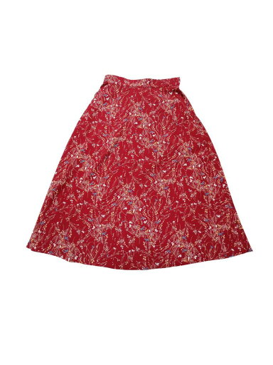 Allegra K シフォン スカート 花柄 ミディ Aライン フレア レディース ワインレッド XL Allegra K シフォン スカート 花柄 ミディ Aライン フレア レディース ワインレッド XL