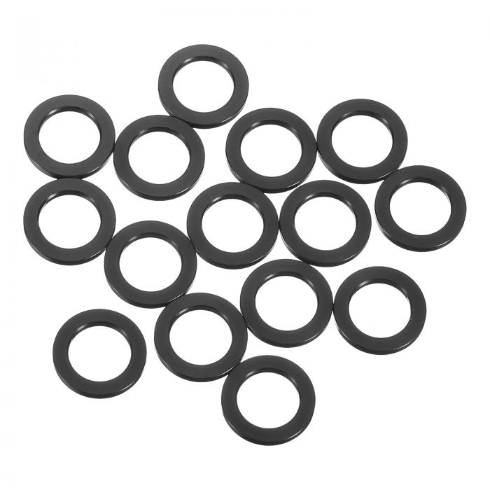 15個M8チタンフラットワッシャーメトリックフラットワッシャー、ネジボルトナットモーターメンテナンス用黒
