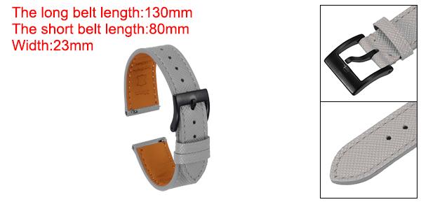 本物のレザーウォッチバンド 23 mm クイックリリース交換用ウォッチストラップ ステンレススチール黒バックル付き 男性 女性用 グレー