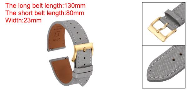 メンズ レディース 23 mm クイックリリース ステンレススチール ゴー ルドバックル付き 純正レザー 腕時計バンド 交換用ウォッチストラップ、グレー