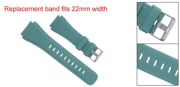 22mm幅のラバーウォッチバンド、スマートウォッチ用のユニークなデザインの交換用防水シリコンウォッチストラップ、男性用＆女性用、ダークグリ ーン