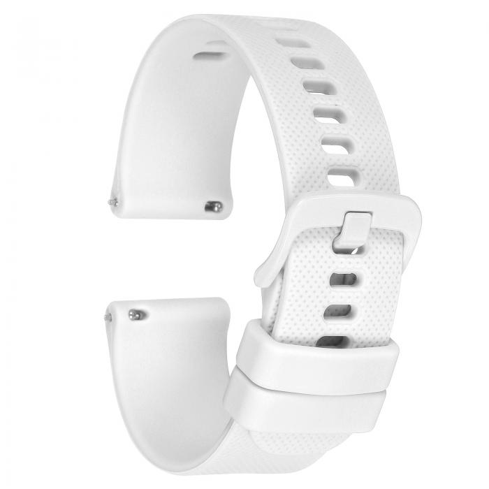 20mmのシリコンウォッチバンド、クイックリリース、柔軟なゴム製交換用ウォッチストラップ、ステンレススチールクラ スプ付き、男性用女性用、ホワイト