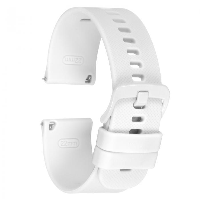 22mmのシリコンウォッチバンド、クイックリリース、柔軟なゴム製交換用ウォッチストラップ、ステンレススチールクラ スプ付き、男性用女性用、ホワイト