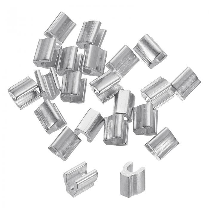 40個 ジッパースライダーリテーナー #10 トップストッパークローズドエンドジッパースライダー バッグコートジャケットDIY補修交換用 シルバートーン