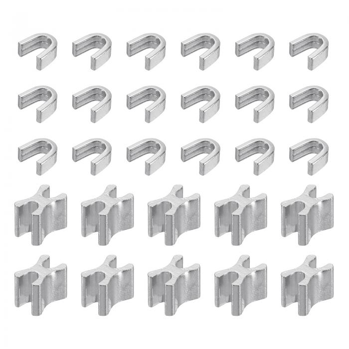 30セット ジッパースライダーリテーナー #5 トップストッパー&ボトムストップクローズドエンドジッパースライダー バッグコートジャケットDIY裁縫交換用 シル...