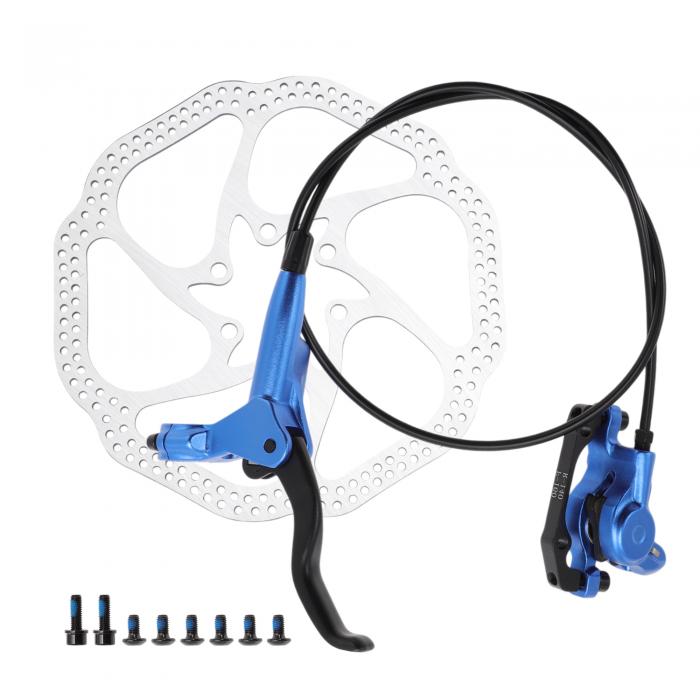 BULLSPANN 1セット 自転車ディスクブレーキキット フロント右ブレーキレバー 160 mmローター 自転車ディスクブレーキキャリパー 850 mmブレーキワイヤー ロードバイク MTB用 ブルー
