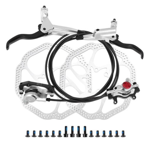 BULLSPANN 1セット 自転車ディスクブレーキキット リア左フロント右ブレーキレバー 160 mmローター 自転車ディスクブレーキキャリパー ブレーキワイヤー ロードバイク MTB用 シルバートーン BULLSPANN 1セット 自転車ディスクブレーキキット リア左フロント右ブレーキレバー 160 mmローター 自転車ディスクブレーキキャリパー ブレーキワイヤー ロードバイク MTB用 シルバートーン