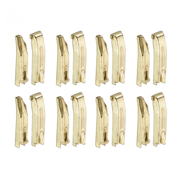 8セット ダブルオープンジッパー修理ラッチキット #3銅製インサートピンジッパーストッパー バッグ コート ジャケット ジッパー修理交換用 ライト金色