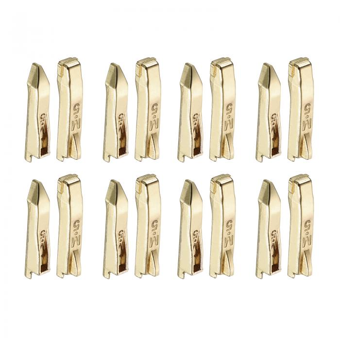 8セット ダブルオープンジッパー修理ラッチキット #5銅製インサートピンジッパーストッパー バッグ コート ジャケット ジッパー修理交換用 ライト金色