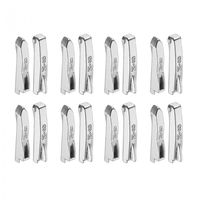 8セット ダブルオープンジッパー修理ラッチキット #8銅製インサートピンジッパーストッパー バッグ コート ジャケット ジッパー修理交換用 シルバー