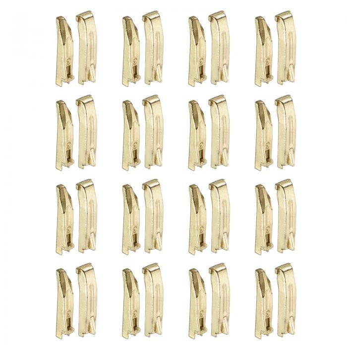 16個 ダブルオープンジッパー修理ラッチキット バッグ コート ジャケット ジッパー修理交換用#3銅製インサートピンジッパーストッパー ライト金色