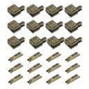 12セット ジッパーラッチスライダーリテーナーキット ジャケットコートDIY裁縫交換用 #8亜鉛合金ジッパーボトムストッパーと挿入ピン ブロンズ