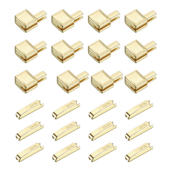 12セット ジッパーラッチスライダーリテーナーキット ジャケットコートDIY裁縫交換用 #10亜鉛合金ジッパーボトムストッパーとインサートピン ライト金色