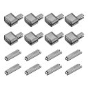 8セット ジッパーラッチスライダーリテーナーキット ジャケットコートDIY裁縫交換用 #10亜鉛合金ジッパーボトムストッパーと挿入ピン 黒