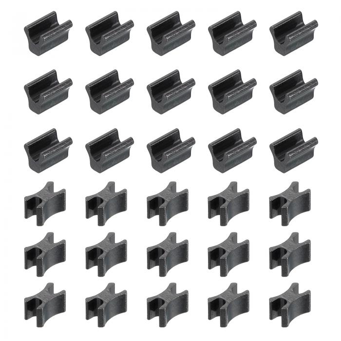 30セット ジッパースライダーリテーナーキット #8銅製トップ&ボトムストッパークローズドエンドジッパースライダー バッグコートジャケットジッパー修理交換用 黒