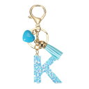 PATIKIL アルファベットイニシャルレターキーチェーン レジン製かわいいキーチェーン タッセルハートレターKペンダント装飾 女性用キーパースハンドバッグバッ...