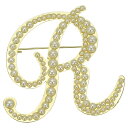 PATIKIL レターブローチピン パールイニシャルアルファベットRレターラ ペルバッジピン 女性用メンズガールワイフスーツクローズドレスブーケコートハットバッ...