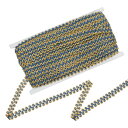 M METERXITY ギンプブレードトリム 1/2"12cm x 25ヤード ポリエステル ゴー ルドエッジ 織りトリム レースリボン ファブリック ウォールテープリー トリム ソーイング/コスチューム/ホームデコ/ DIY クラフト/ カーテン/ ジ ュエリー ダークブルー