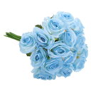 PATIKIL 15個の偽のバラ バラの人工花 人工バラ シルクバラ 長い茎のリアルルック リアルタッチの花束 ホームデコレーション テーブルデコレーション ウ...