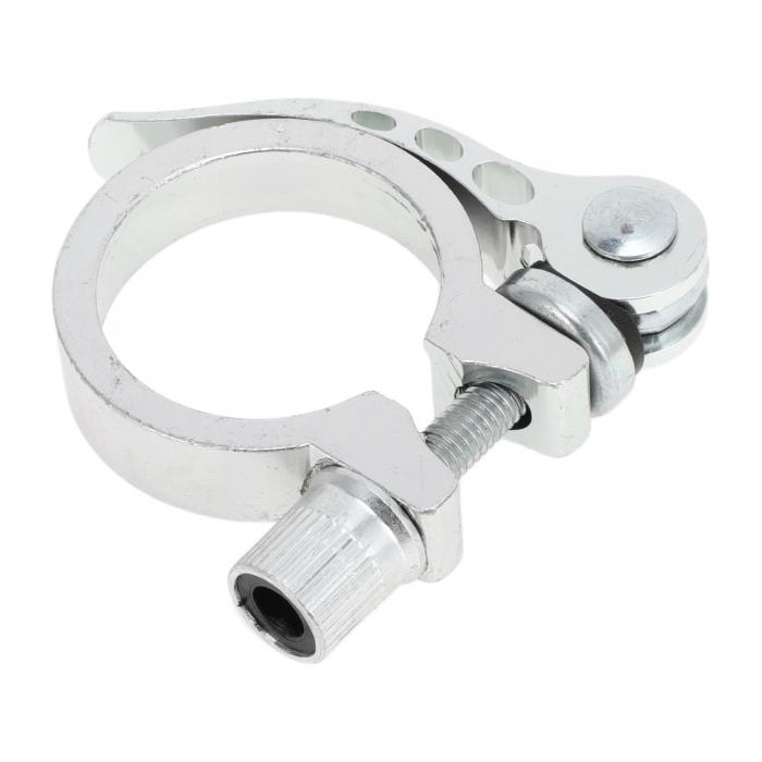 Motoforti ユニバーサルバイク自転車シートポストクランプシートポストカラー 34.9mm クイックリリース アルミニウム合金 シルバートーン
