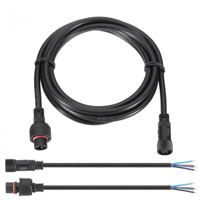 PATIKIL 6.56Ft 4ピン延長ケーブルワイヤー 20規格防水IP67エクステンションコード 7.87インチメスオス..