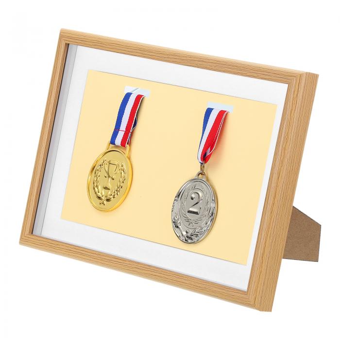 PATIKIL 2つ メダルディスプレイケース メダルディスプレイフレームメダルシャドーボックススポーツメダルディスプレイ写真フレームマラソン水泳トライ アスロン用