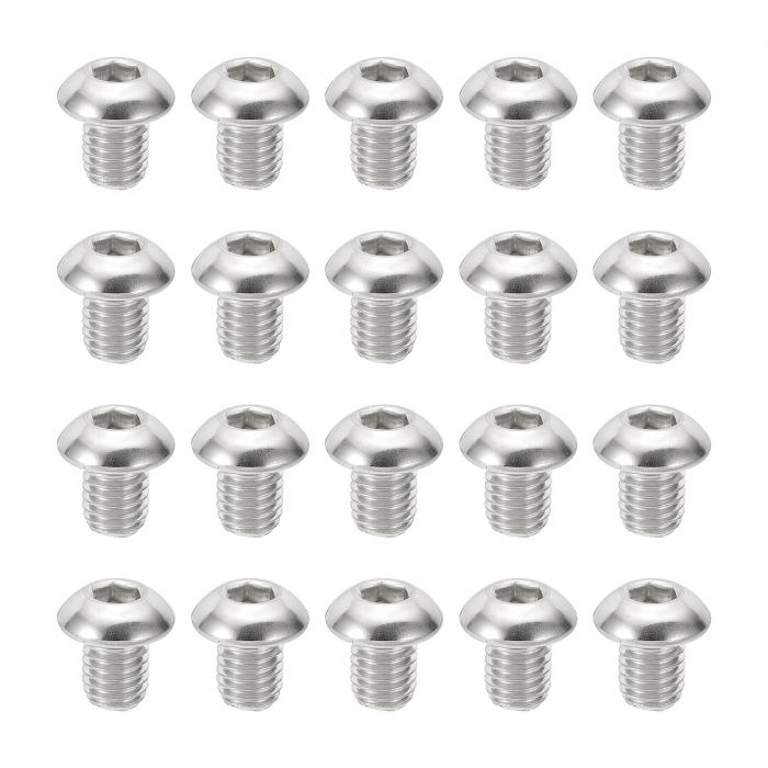 PATIKIL M8-1.25x10mm ボタンヘッドソケットキャップボルト 20個 304ステンレス鋼18-8 ヘックスソケットキャップボルトアレンヘックスドライブフルマシンスレッド
