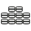 PATIKIL 15mm / 9/16" トライグ ライドスライドバックル 10個パック プラスチックウェビングストラップファスナー バックパックバッグベルト用 黒