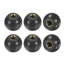 M METERXITY 6個入り ねじ込み式ボールノブ M5女性用スレッド16mm直径。旋盤/機械/芝刈り機用 熱硬化性ボールノブ ラウンドフェノール真鍮インサ...