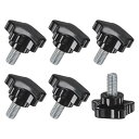 M METERXITY 6個入りスタークランピングノブ 機械/電子機器/家具/傘ベース用 M10x20mmメススレッドハンドタイトニングスクリュー マシンハンド...