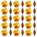PATIKIL K9クリス タルオクタゴンビーズ2穴ペンダント 100個入り14mmシャンデリアプリズムパーツ装飾吊りビーズ DIYアートクラフト装飾用 アンバー