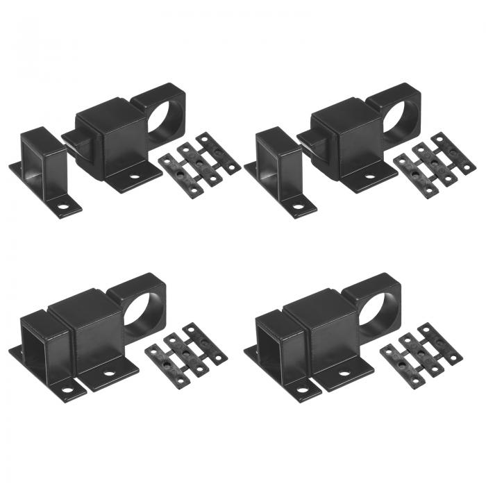 M METERXITY 4個パック セルフクロージングラッチ アルミ合金 自動ウィンドウスライドラッチ ガスケット付き プルリング スプリングロードドアロック ドア/窓/トイレ/フェンス/引き出し用 [黒]