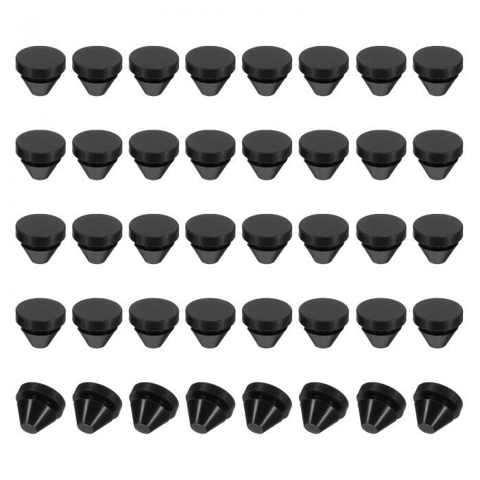 PATIKIL 9mm Diameter Silicone Hole Plug、40個の丸型スナップインタイプのロック家具ボタン保護カバ..
