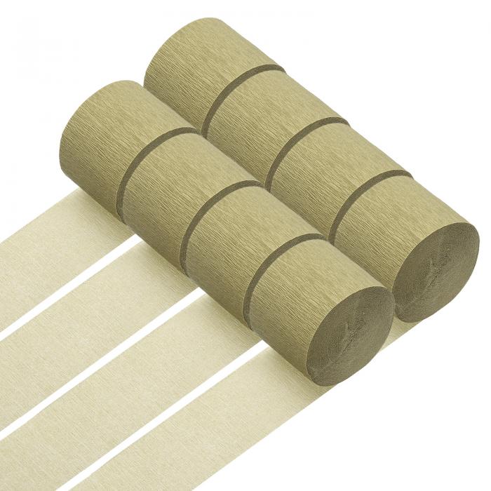 PATIKIL クレープペーパーストリーマー 8巻き656フィートレインボーストリーマー パーティー装飾 ウェディングセレモニー バースデー 室内装飾用 金色