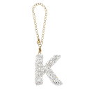 PATIKIL レターバッグ装飾 ブリンググリッターレター装飾初期レターキーチェーン 女性用バッグアクセサリーバックパックトートバッグカップDIYクラフト ホワイト K形状