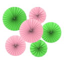 PATIKIL 8"/12"/16" ペーパーファン吊り飾り 12個セット ラウンドハニカムファン パール付き 誕生日 結婚式 卒業式 イベント パーティー 緑/ピンク